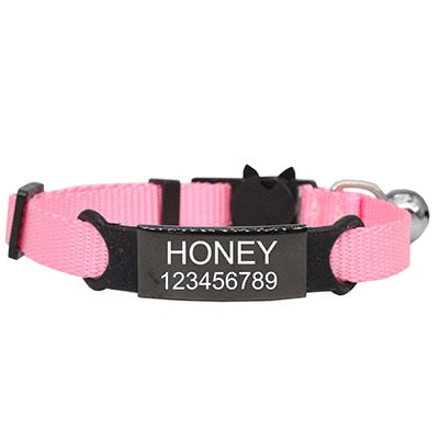 Personalized ID Free Engraving Cat Collar Safety Breakaway & Small Dog