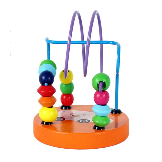 Boy Girls Montessori Wooden Toys Circles Bead Wire Maze Roller Coaster Puzzles toddler educational toys