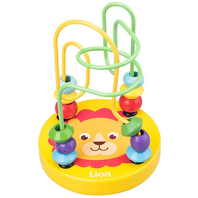 Boy Girls Montessori Wooden Toys Circles Bead Wire Maze Roller Coaster Puzzles toddler educational toys