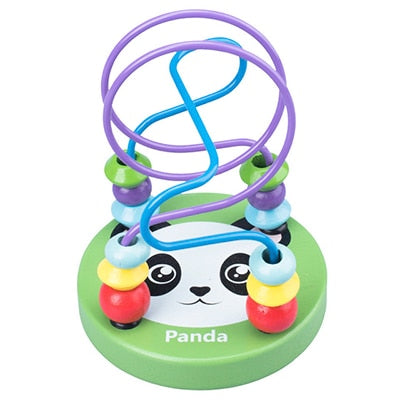 Boy Girls Montessori Wooden Toys Circles Bead Wire Maze Roller Coaster Puzzles toddler educational toys