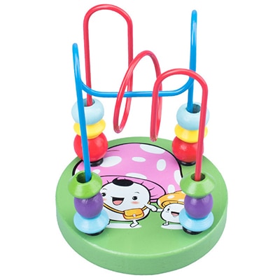 Boy Girls Montessori Wooden Toys Circles Bead Wire Maze Roller Coaster Puzzles toddler educational toys