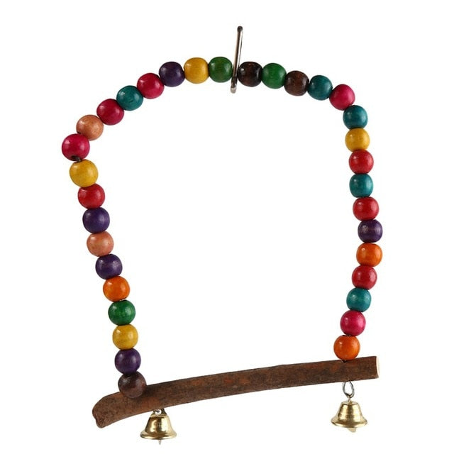 Parrots Toys Bird Swing Exercise Climbing Hanging Ladder Bridge Wooden