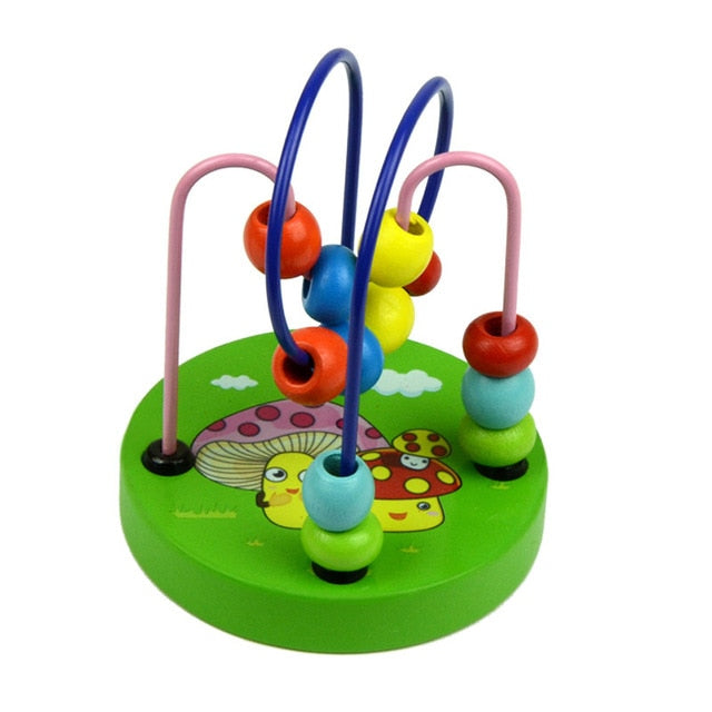 Boy Girls Montessori Wooden Toys Circles Bead Wire Maze Roller Coaster Puzzles toddler educational toys