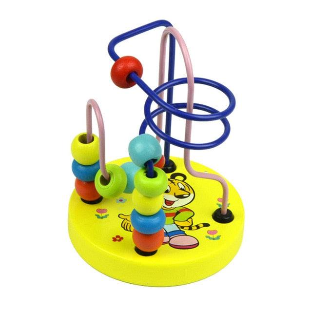 Boy Girls Montessori Wooden Toys Circles Bead Wire Maze Roller Coaster Puzzles toddler educational toys