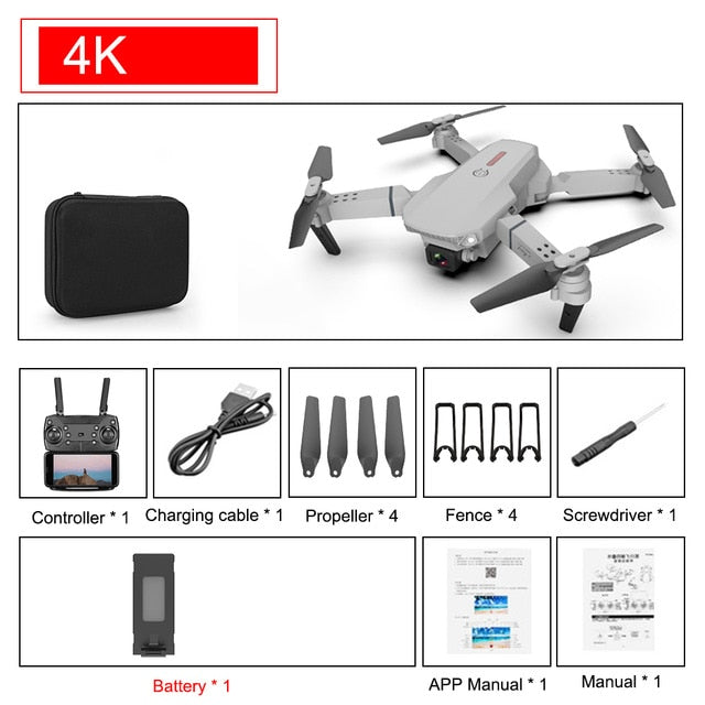 SHAREFUNBAY E88 pro drone 4k HD dual camera visual positioning 1080P WiFi