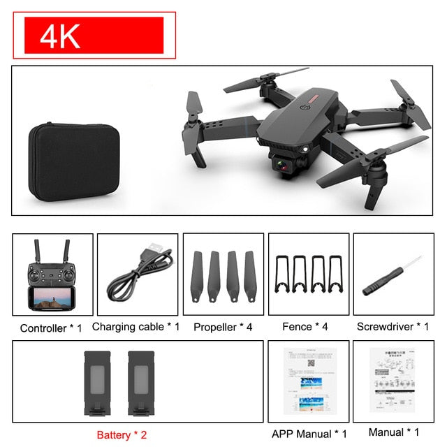 SHAREFUNBAY E88 pro drone 4k HD dual camera visual positioning 1080P WiFi
