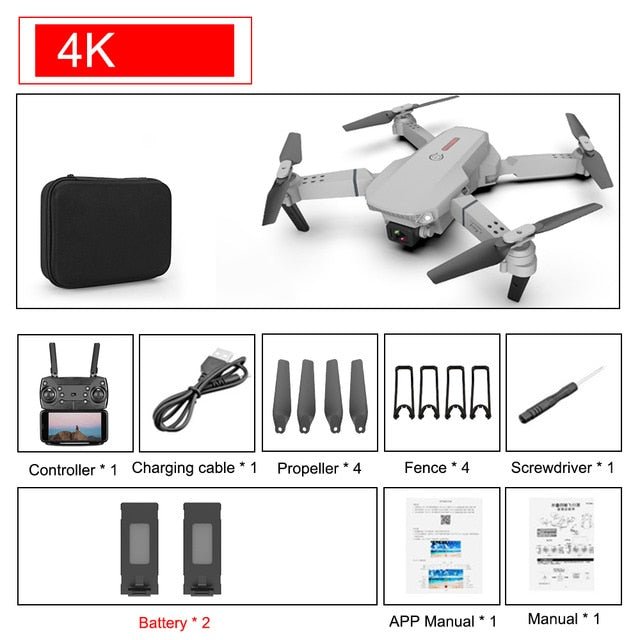SHAREFUNBAY E88 pro drone 4k HD dual camera visual positioning 1080P WiFi