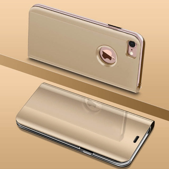 Luxury Smart Mirror Flip Phone Case For iPhone