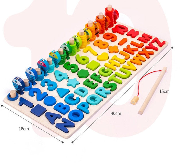 Kids Toys Montessori Educational Wooden Toys Geometric Shape Cognition Puzzle for Children