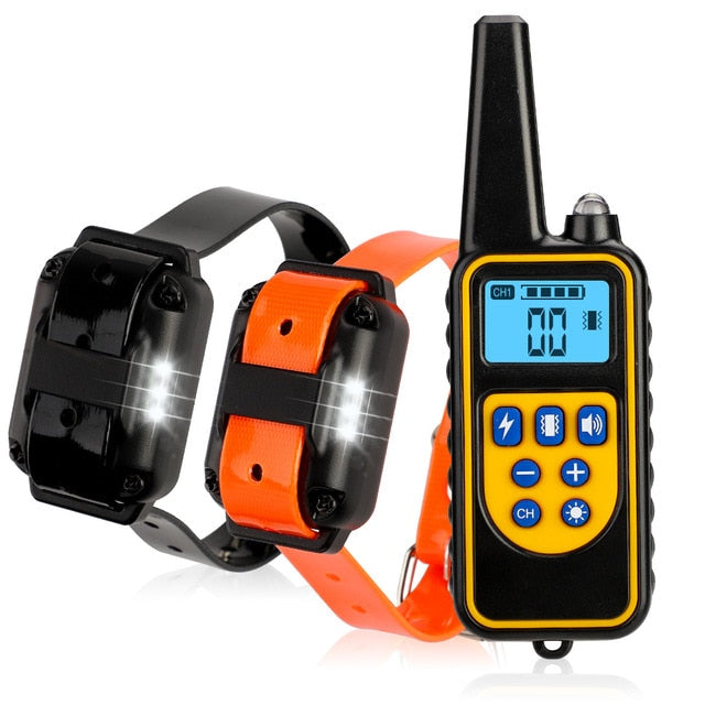 800m Electric Dog Training Collar Pet Remote Control Waterproof Rechargeable with LCD Display for All Size Shock Vibration Sound