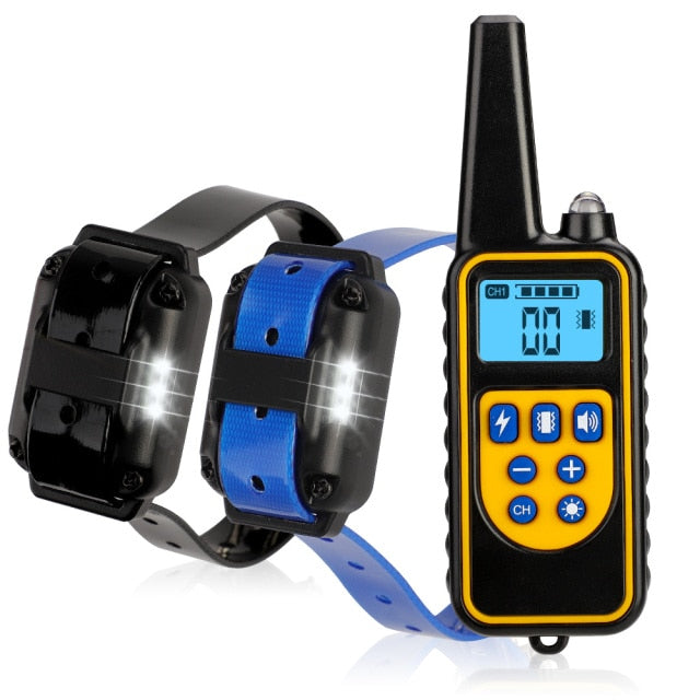800m Electric Dog Training Collar Pet Remote Control Waterproof Rechargeable with LCD Display for All Size Shock Vibration Sound