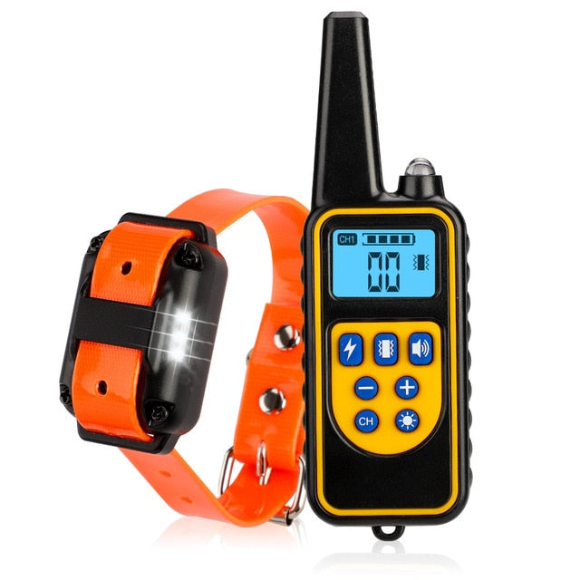 800m Electric Dog Training Collar Pet Remote Control Waterproof Rechargeable with LCD Display for All Size Shock Vibration Sound