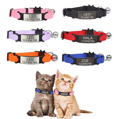Personalized ID Free Engraving Cat Collar Safety Breakaway & Small Dog