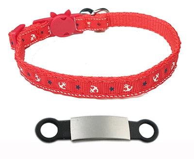 Personalized ID Free Engraving Cat Collar Safety Breakaway & Small Dog
