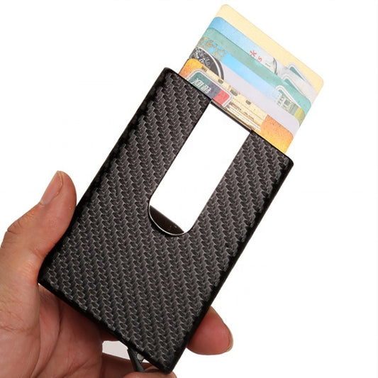 Business Aluminum Wallet Automatic Slide Card Case with Credit Card Holder Clip