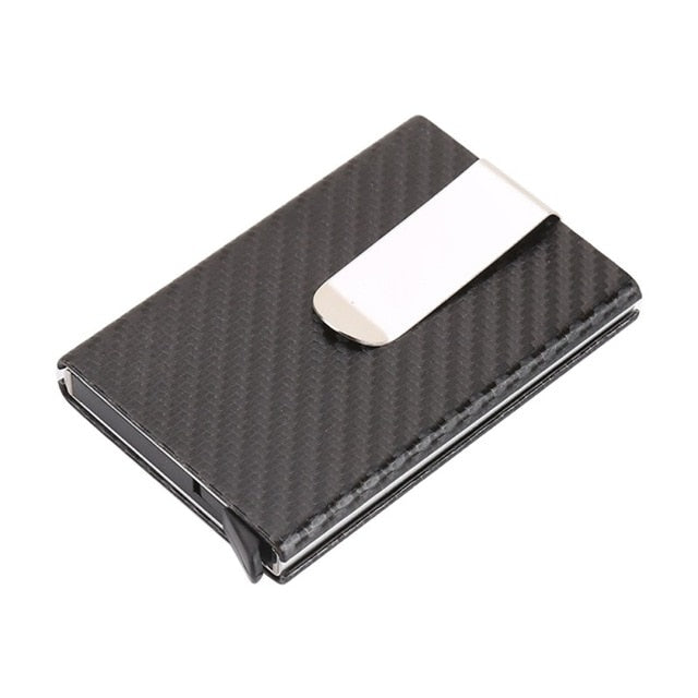 Business Aluminum Wallet Automatic Slide Card Case with Credit Card Holder Clip