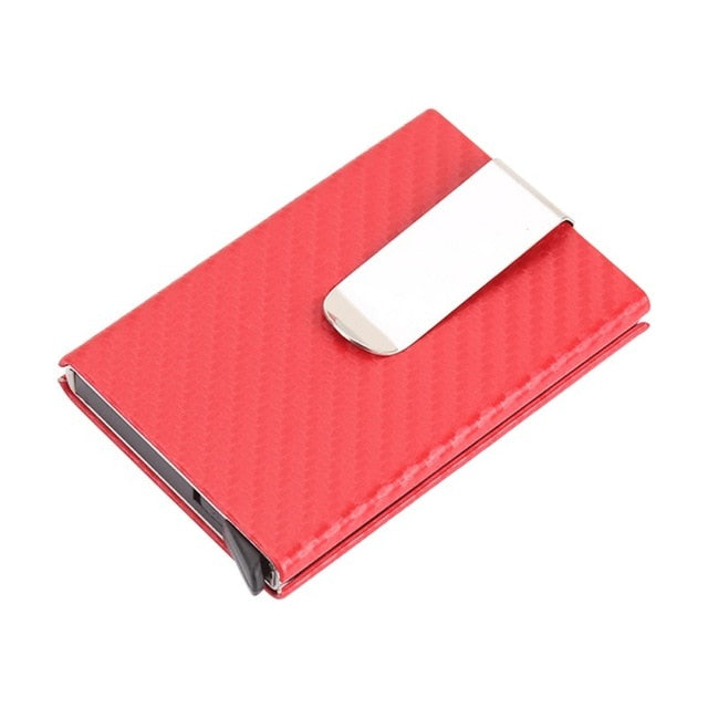 Business Aluminum Wallet Automatic Slide Card Case with Credit Card Holder Clip