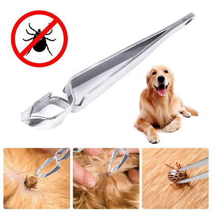 Stainless Steel Pet Tick Pet Flea Tweezers Double Head