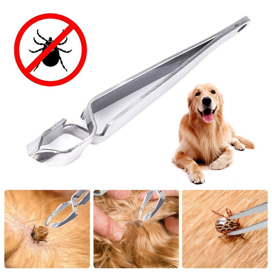 Stainless Steel Pet Tick Pet Flea Tweezers Double Head