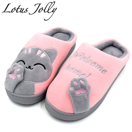 Women Cartoon Cat  Non-slip Soft  House Slippers