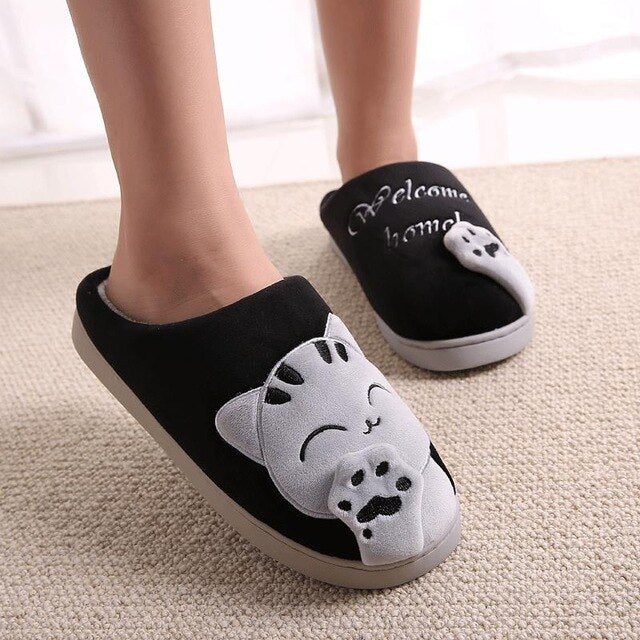 Women Cartoon Cat  Non-slip Soft  House Slippers