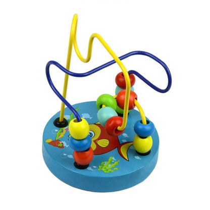 Boy Girls Montessori Wooden Toys Circles Bead Wire Maze Roller Coaster Puzzles toddler educational toys