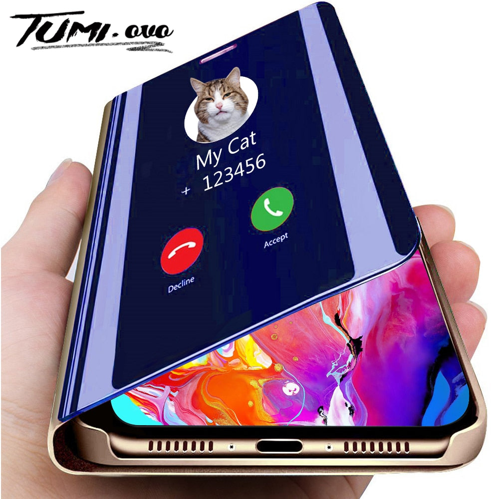 Luxury Smart Mirror Flip Phone Case For iPhone