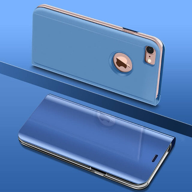 Luxury Smart Mirror Flip Phone Case For iPhone