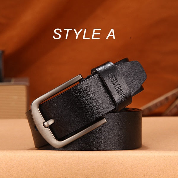 [DWTS]men belt male high quality genuine leather fancy vintage