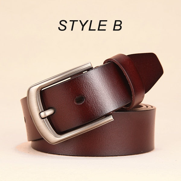 [DWTS]men belt male high quality genuine leather fancy vintage