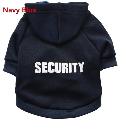 Security Cat Clothes Pet Cat  Jacket Hoodies Outfit Warm Pet Clothing