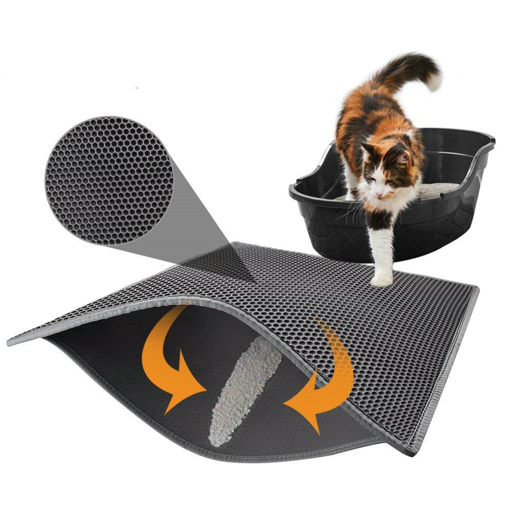 Waterproof Pet Cat Litter Mat EVA Double Layer Cat Litter Trapping Pet Litter Cat Mat Clean Pad