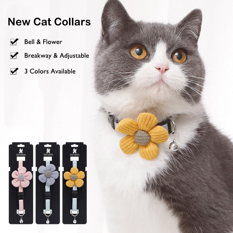 Flower Cat Collar with Bell