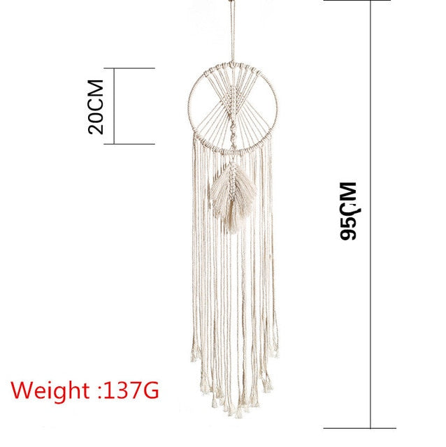 Nordic Star Moon Macrame Dream Catcher Boho Room Decor