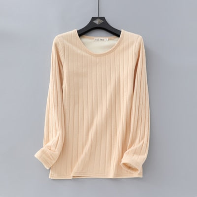 Winter Warm T Shirt Thick Fleece Thermal Underwear Long Sleeve