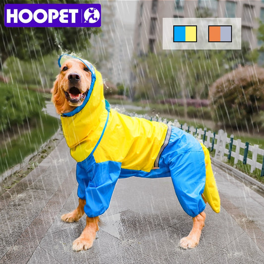 HOOPET Dog Riancoat Jumpsuit Rain Coat for Dogs Pet Cloak Labrador Waterproof Golden Retriever Jacket