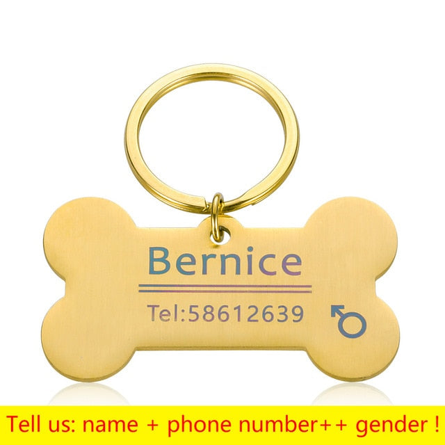 Personalized Collar Pet ID Tag Engraved Pet ID Name