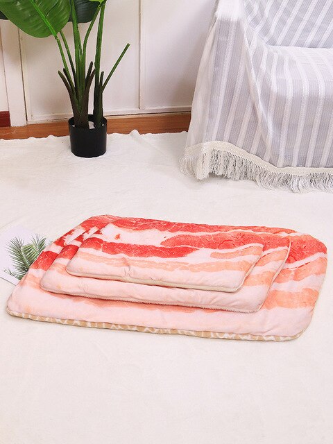 Pet Cat Dog Sleeping Bed Mat Soft Warm Flannel Blanket Poached Egg
