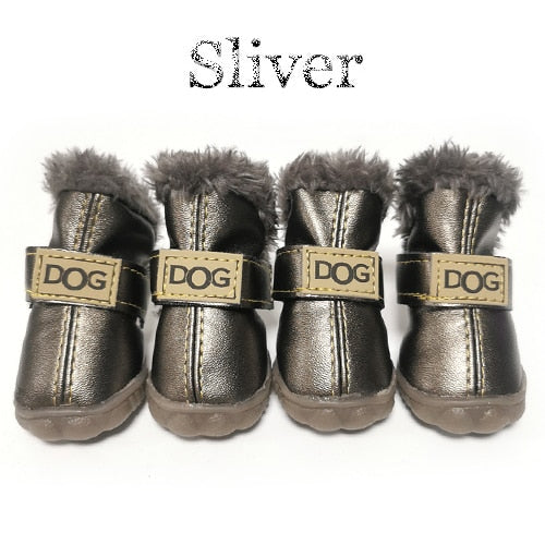 Winter Pet Dog Shoes Warm Snow Boots Waterproof Fur 4Pcs/Set Small Dogs Cotton Non Slip XS For ChiHuaHua Pug Pet Product PETASIA